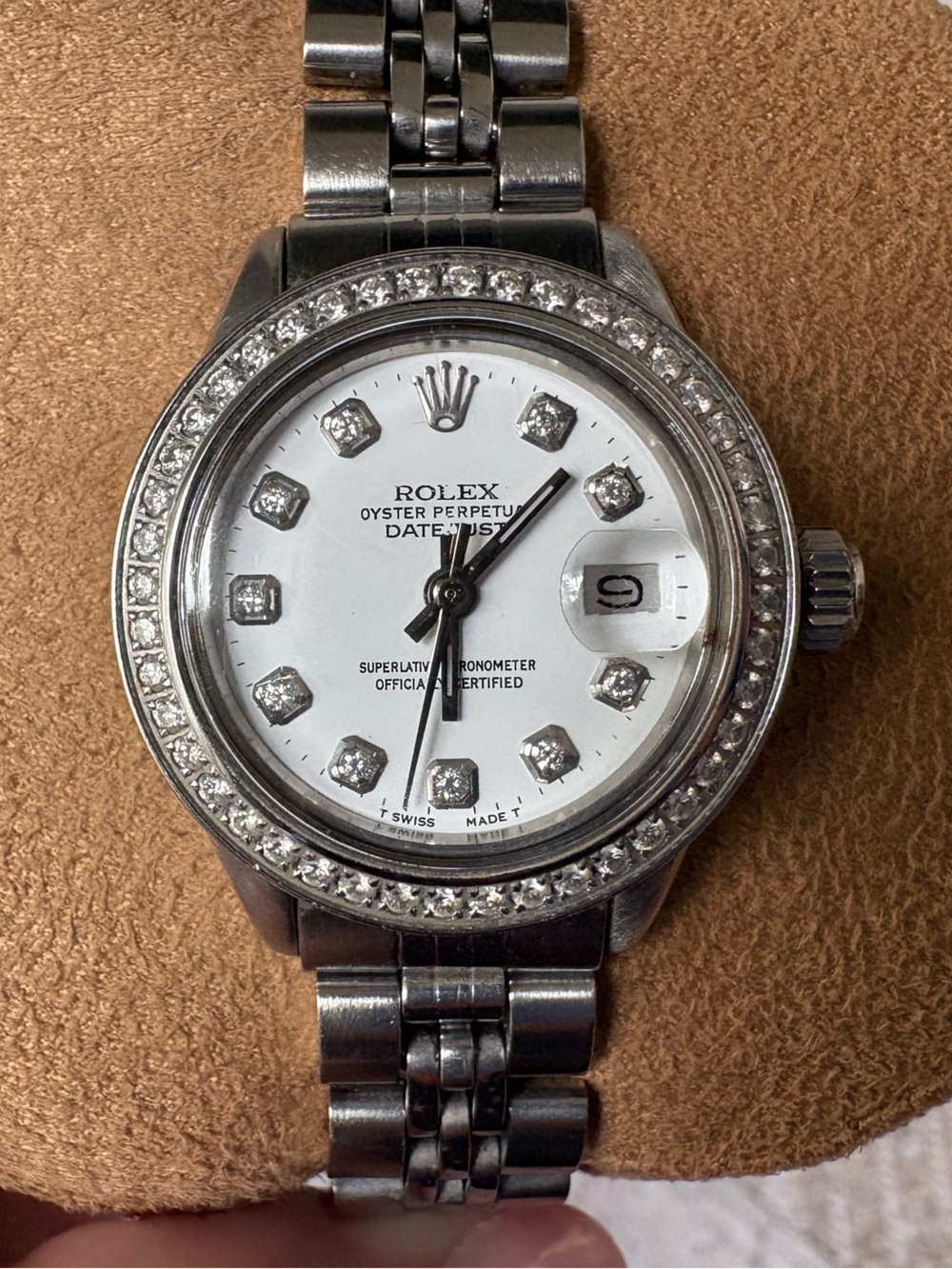 Excellent Vintage Stainless Rolex 26mm Ladies Datejust Jubilee Diamond 6917